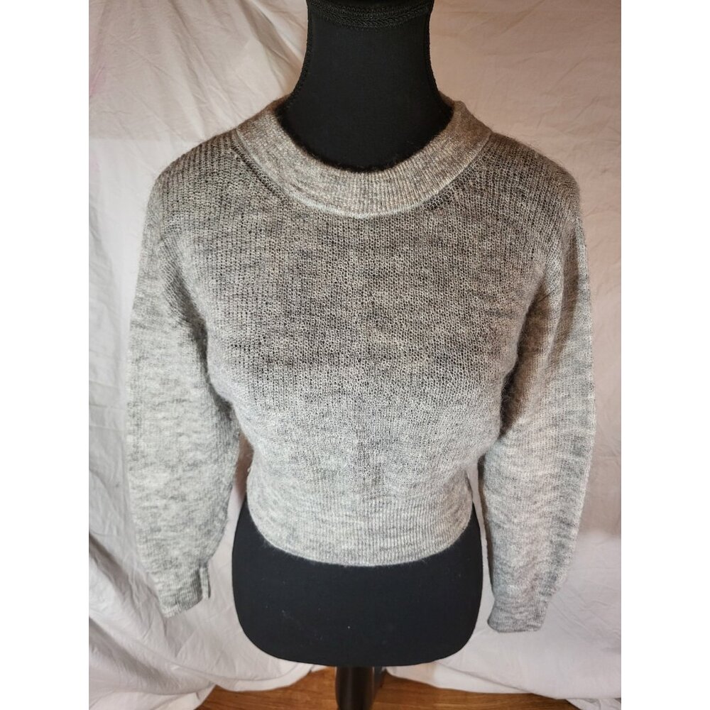 Fray ID Gray Size 0 Cropped Mohair  Sweater